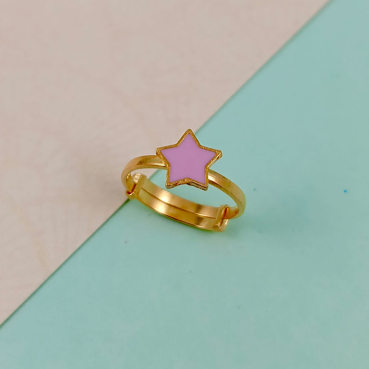Pink Star Kids Gold Ring - Arista Jewels