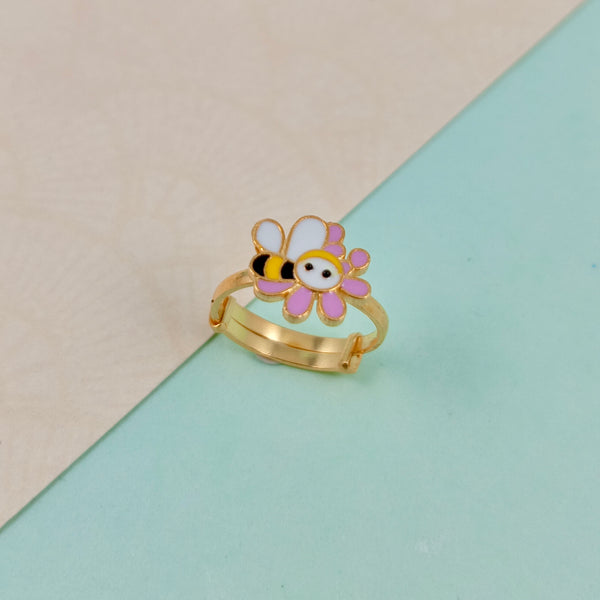 Bee with Flower Kids Gold Ring - Arista Jewels