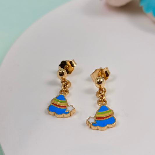 Cloud Rainbow Kids Gold Drop Earrings - Arista Jewels