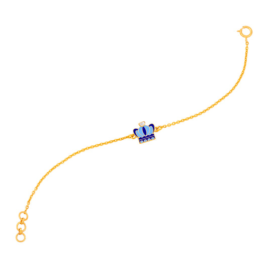 Polkie Blue Crown Bracelet - Arista Jewels