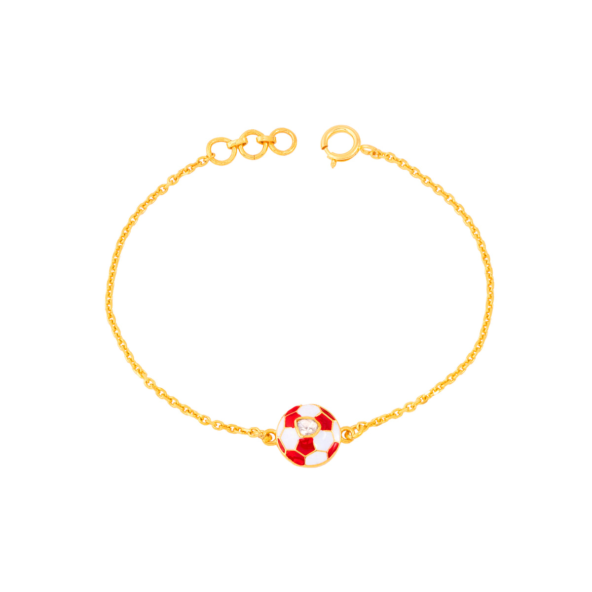 Polkie Red Football Bracelet - Arista Jewels