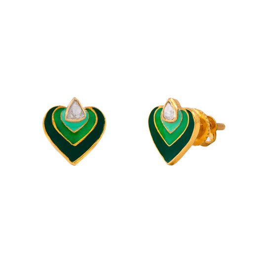 Polkie Heart Earrings - Arista Jewels