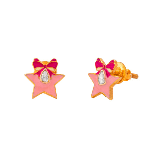 Polkie Ribbion Star Earrings - Arista Jewels