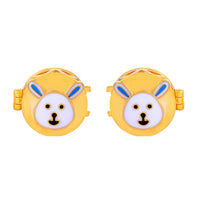 Sterling Silver Cufflink Bunny Face for Newborn to 15 Years | Hypoallergenic
