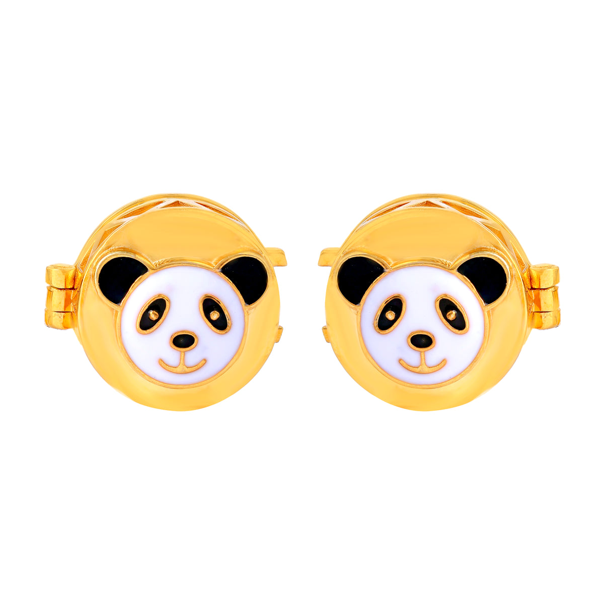 Panda Face in Silver with Gold-Plated Kids Cufflink – Cute & Durable Single Piece Accessory - Arista Jewels