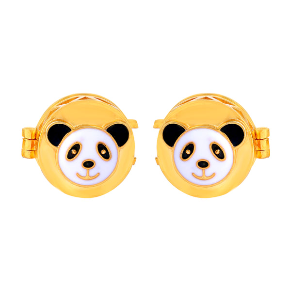 Panda Face in Silver with Gold-Plated Kids Cufflink – Cute & Durable Single Piece Accessory