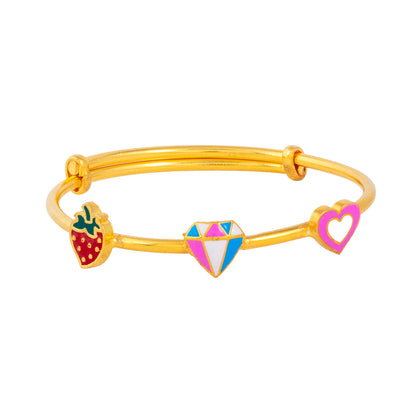 Strawberry Diamond Heart Kada - Arista Jewels