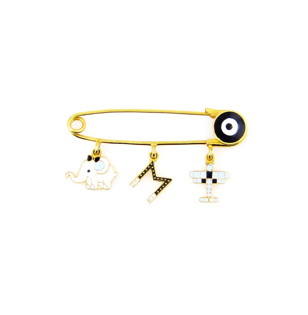 Personalised Letter Airplane Baby Pin - Arista Jewels