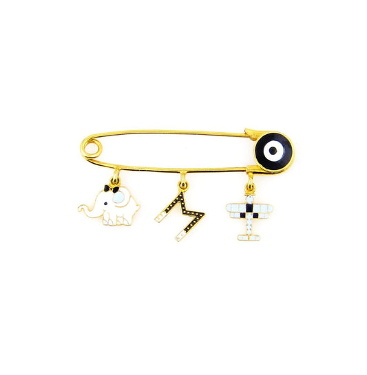 Personalised Letter Airplane Baby Pin - Arista Jewels