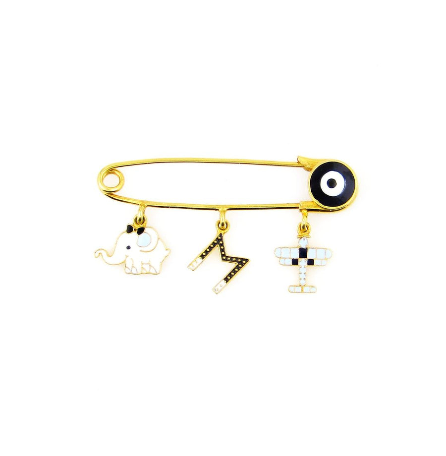 Personalised Letter Airplane Baby Pin - Arista Jewels