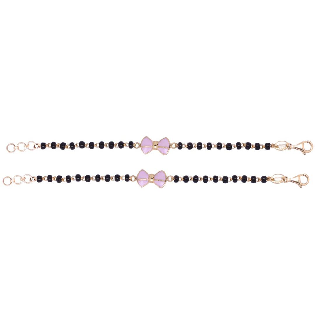 Gold Pink Bow Nazariya-Pair in Gold