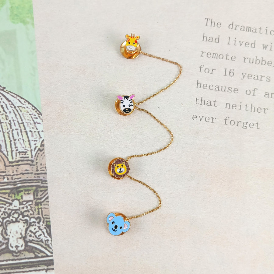 Jungle Animal Kurta Buttons – Lion, Koala, Zebra & Giraffe - Arista Jewels