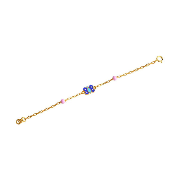 Blue Butterfly Kids Gold Bracelet