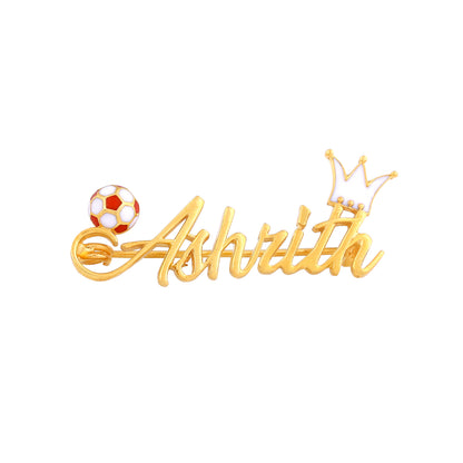 Signature Name Brooch – Football Crown Edition - Arista Jewels