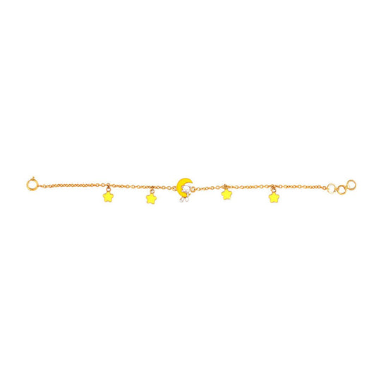 Moon Teddy Charm Bracelet - Arista Jewels
