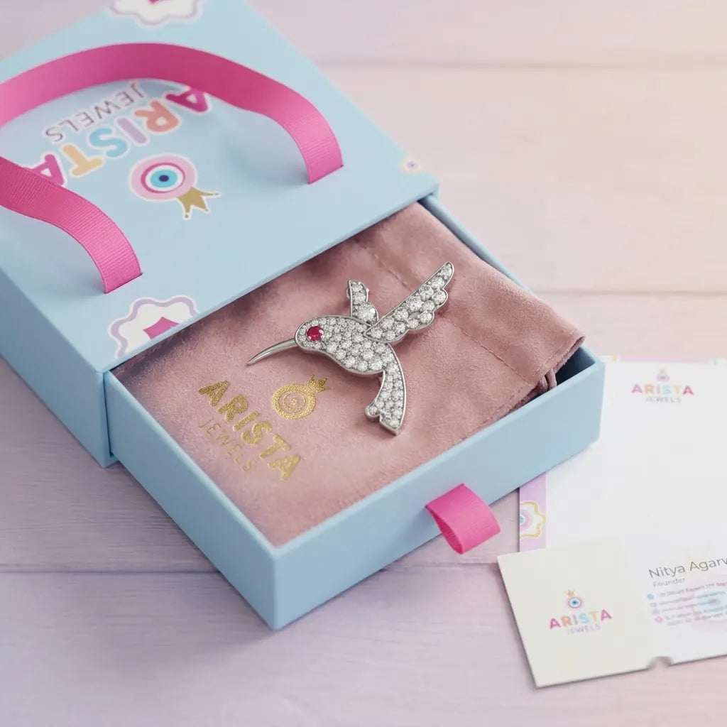 Silver Bird Silver Brooch for Kids — Packaging