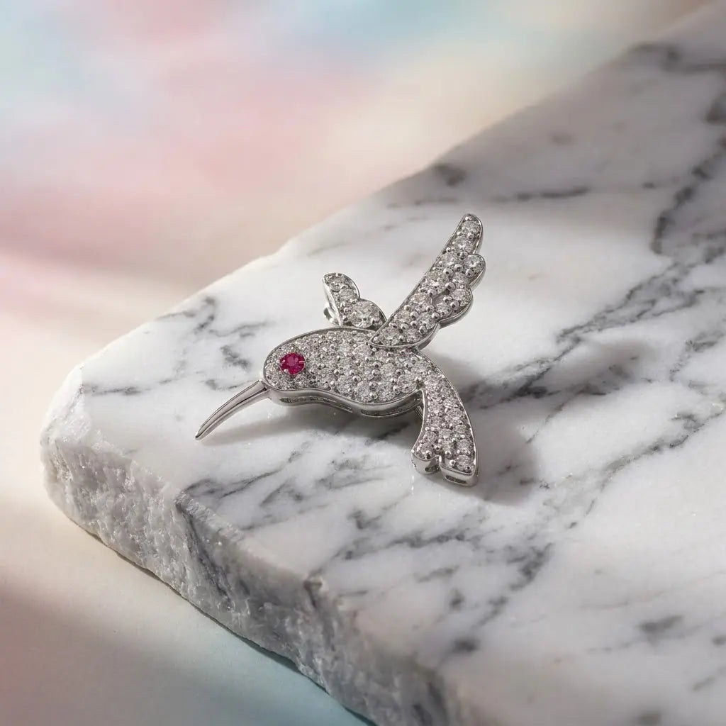 Silver Bird Silver Brooch for Kids — Thematic Still Life