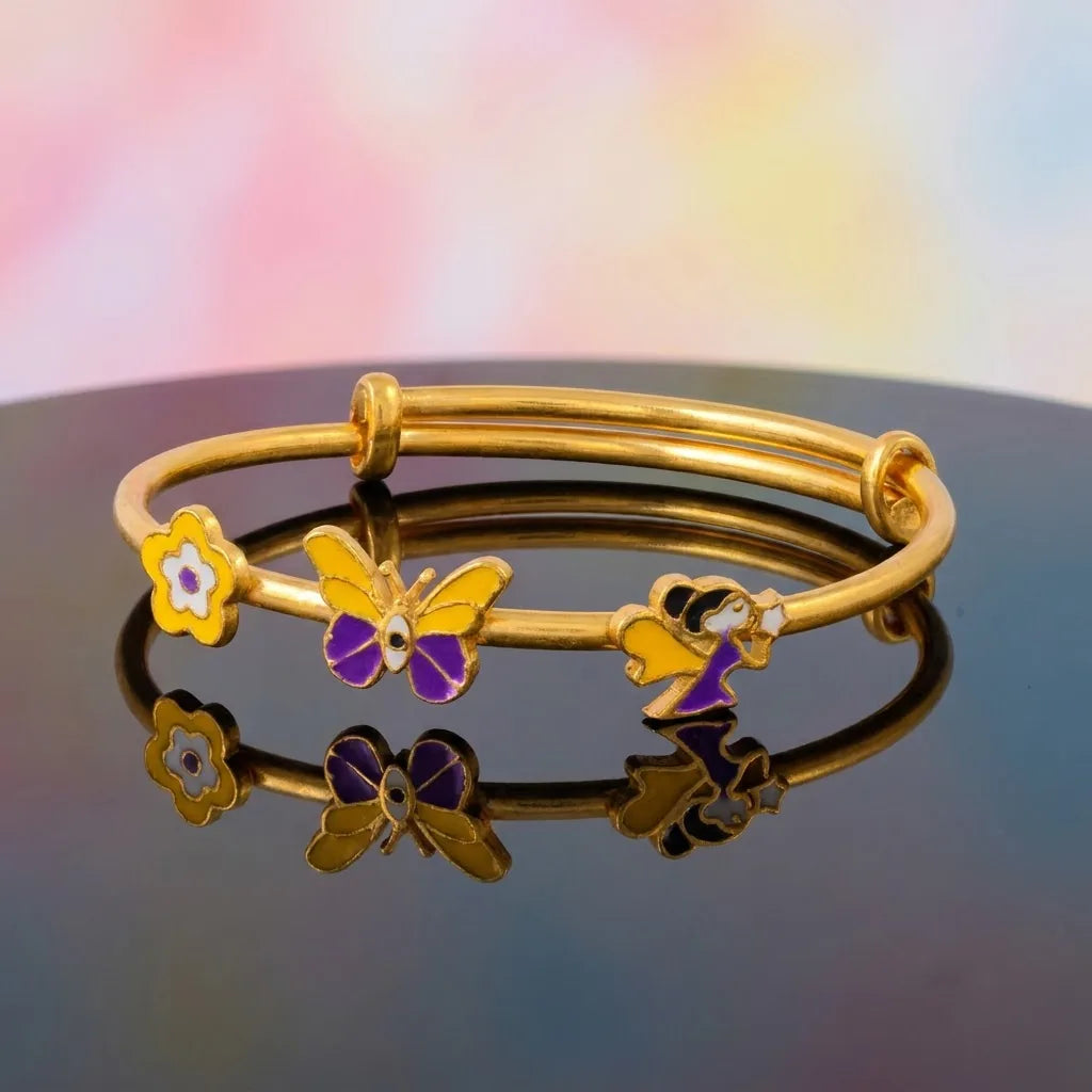 Silver Flutter Joy Silver Kada – Butterfly, Angel & Flower – gallery image 2