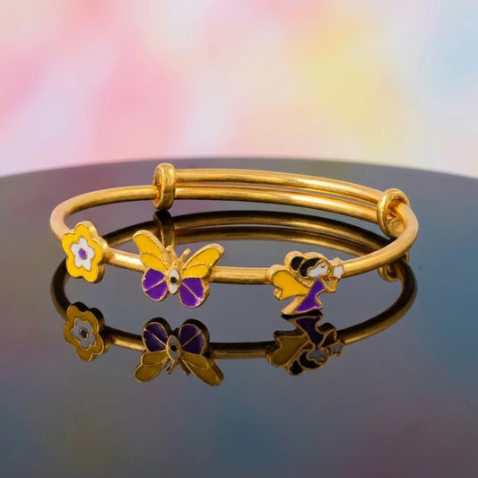 Silver Flutter Joy Silver Kada – Butterfly, Angel & Flower – gallery image 2