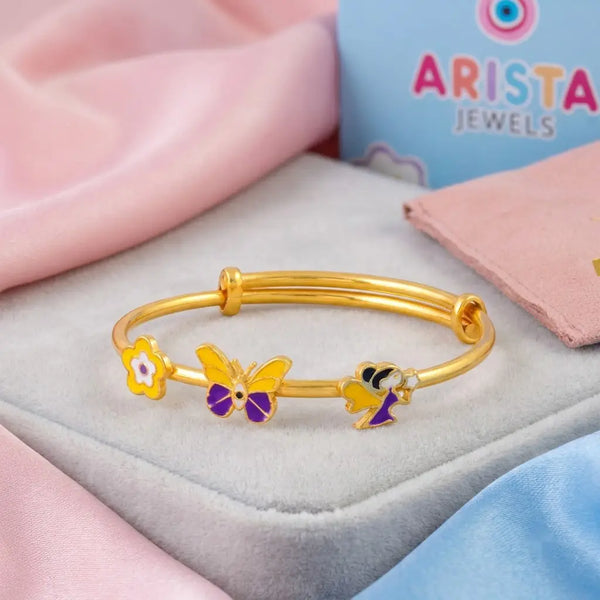 Silver Flutter Joy Silver Kada – Butterfly, Angel & Flower – gallery image 4