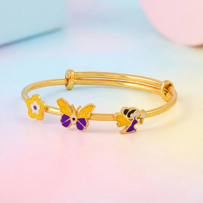Silver Flutter Joy Silver Kada – Butterfly, Angel & Flower – main product image