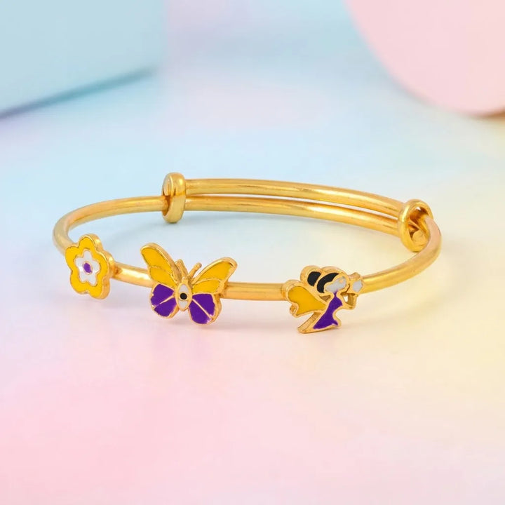 Silver Flutter Joy Silver Kada – Butterfly, Angel & Flower – main product image