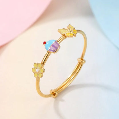 Silver Sweet Bloom Silver Kada – Flower, Cupcake & Butterfly – Main product image