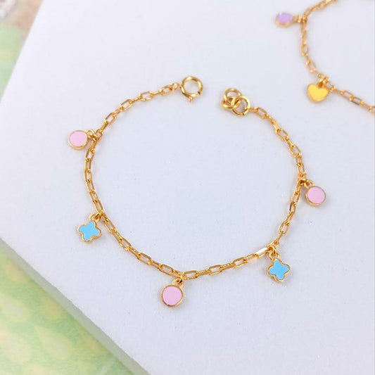Mini Circle and clove Bracelet - Arista Jewels