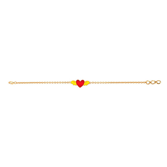 Silver Heart Wings Bracelet in Silver