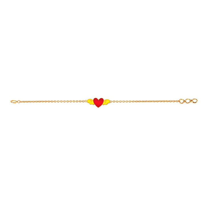 Silver Heart Wings Bracelet in Silver