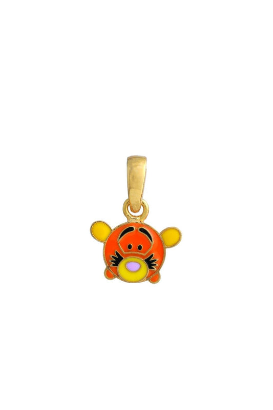 Orange Tiger Kids Gold Pendant - Arista Jewels
