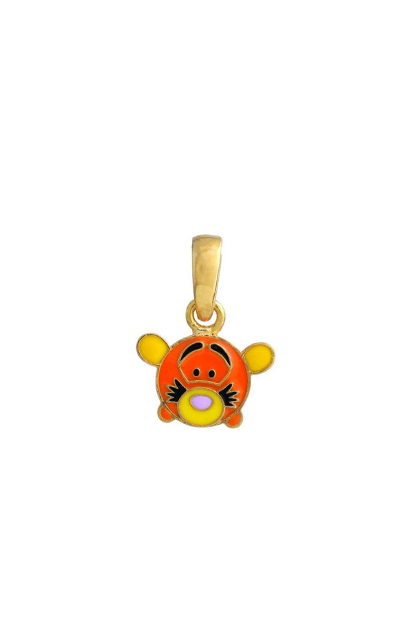 Orange Tiger Kids Gold Pendant