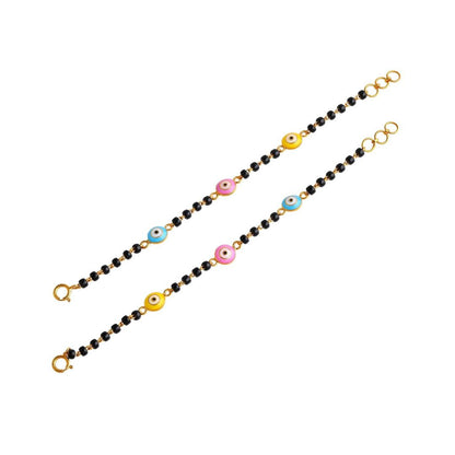 MultiColour Evil Eye Kids Gold Nazariya - Arista Jewels