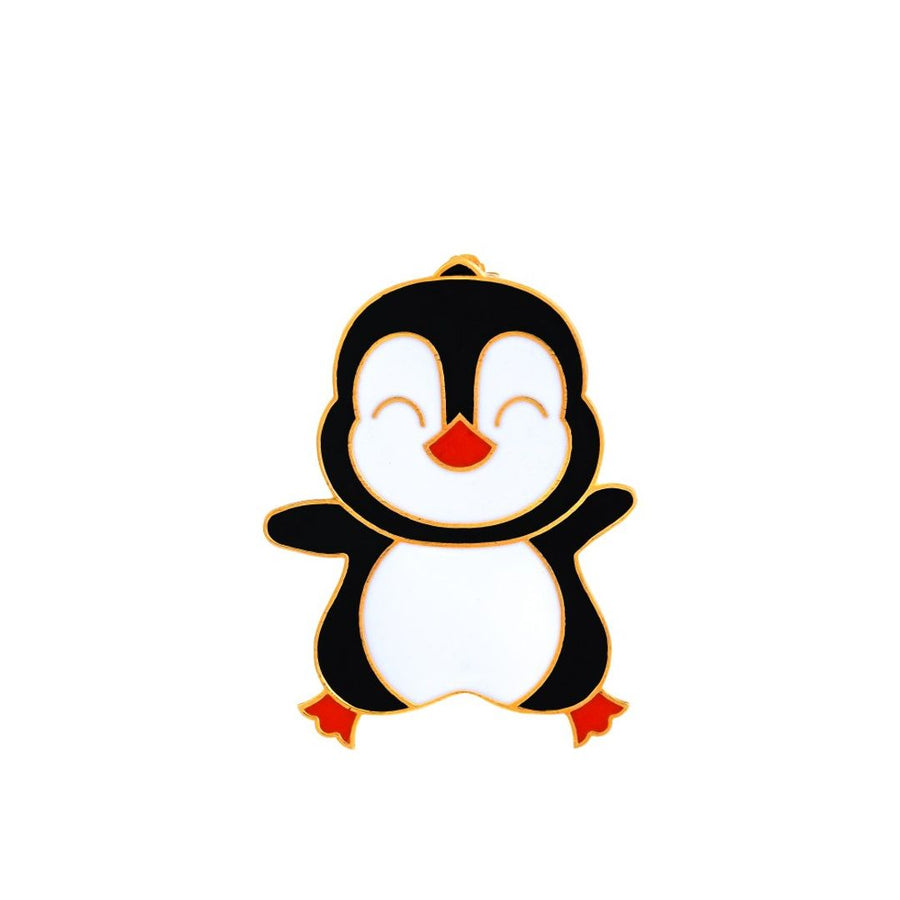 Penguin Baby Brooch in gold plated silver, silver