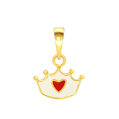 White Crown Kids Gold Pendant - Arista Jewels