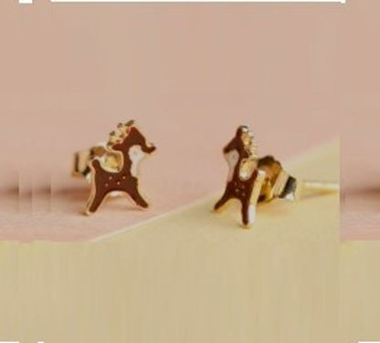 Reindeer Kids Gold Earrings - Arista Jewels