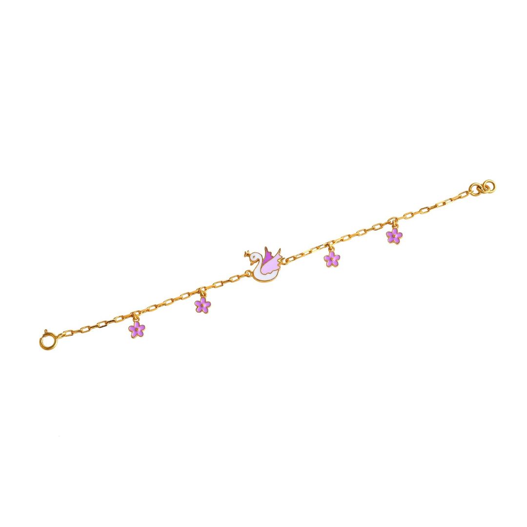 Swan Kids Gold Bracelet - Arista Jewels