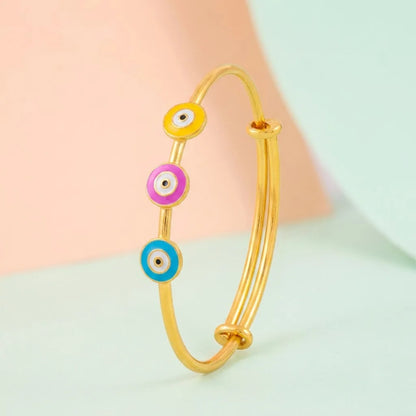 Silver Evil Eye Trio Kada – Yellow, Pink & Blue Charms – gallery image 3