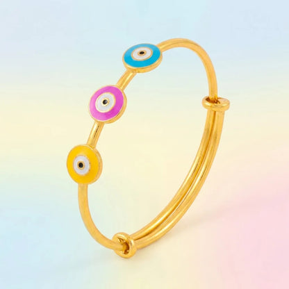 Silver Evil Eye Trio Kada – Yellow, Pink & Blue Charms – gallery image 8