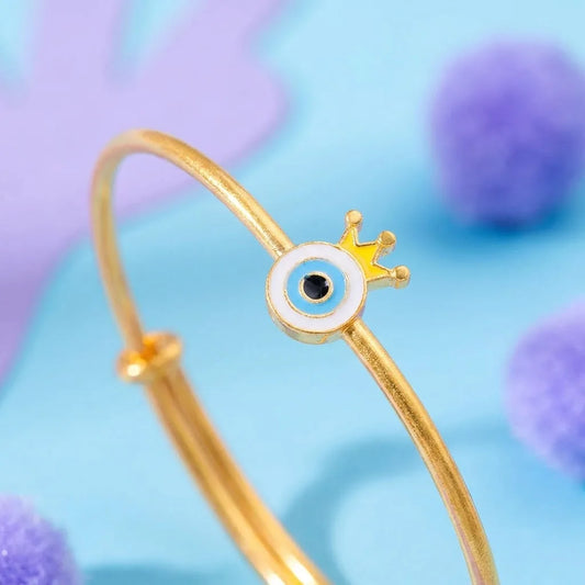 Silver Evil Eye Crown Silver Kada – Royal Protection – gallery image 2