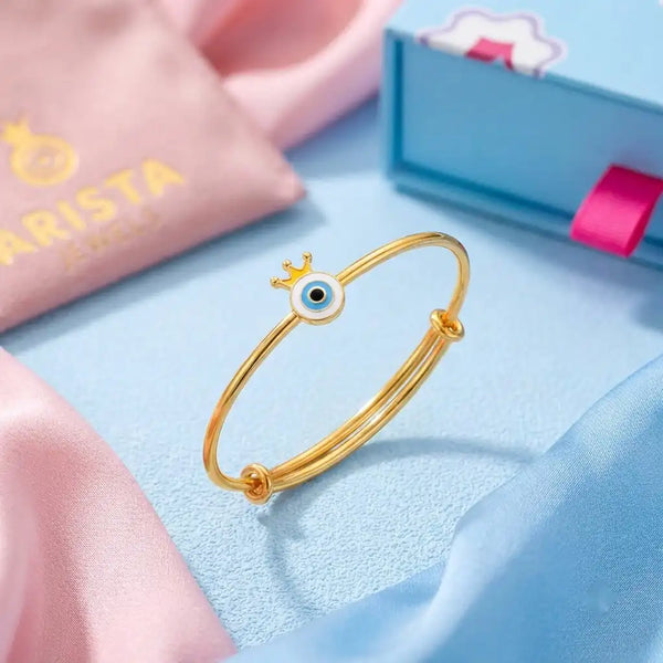 Silver Evil Eye Crown Silver Kada – Royal Protection – gallery image 4