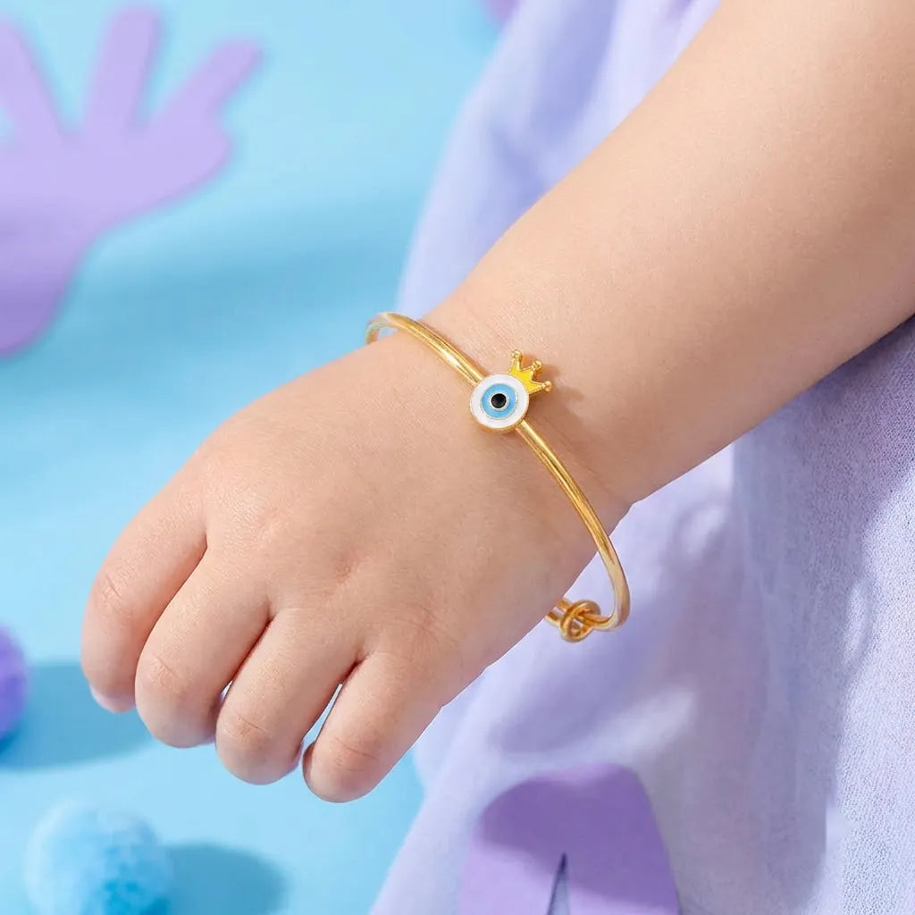 Silver Evil Eye Crown Silver Kada – Royal Protection – gallery image 7