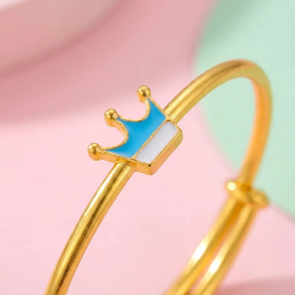 Silver Royal Crown Silver Kada – Blue Enamel Charm – Close-up product detail