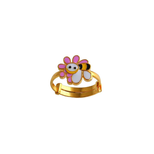 Bee with Flower Kids Gold Ring - Arista Jewels