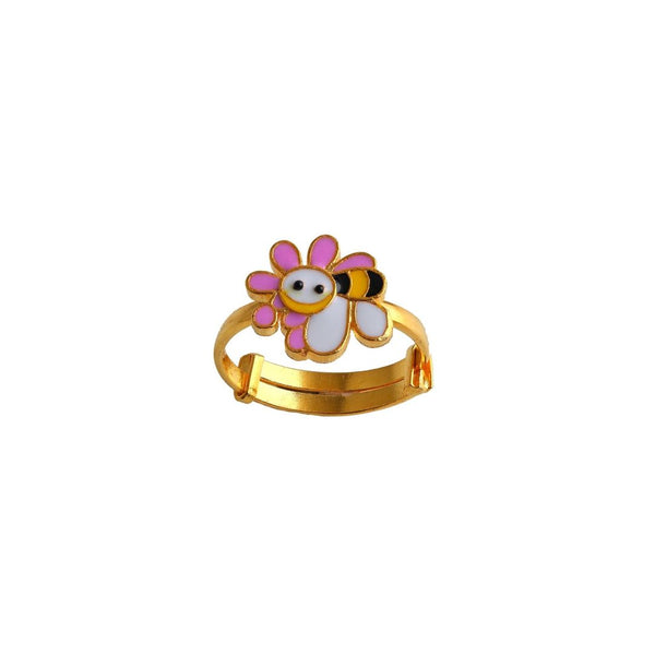 Bee with Flower Kids Gold Ring