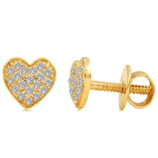 Heart Kids Gold Earrings - Arista Jewels