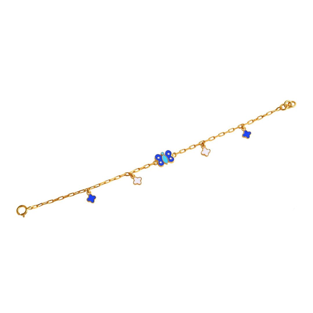 Butterfly Hanging charms Kids Gold Bracelet - Arista Jewels