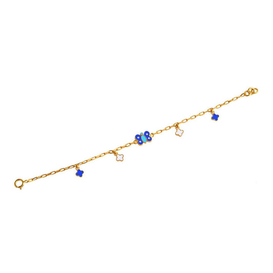 Butterfly Hanging charms Kids Gold Bracelet - Arista Jewels