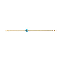 Blue Evil Eye Bracelet for Babies in Silver