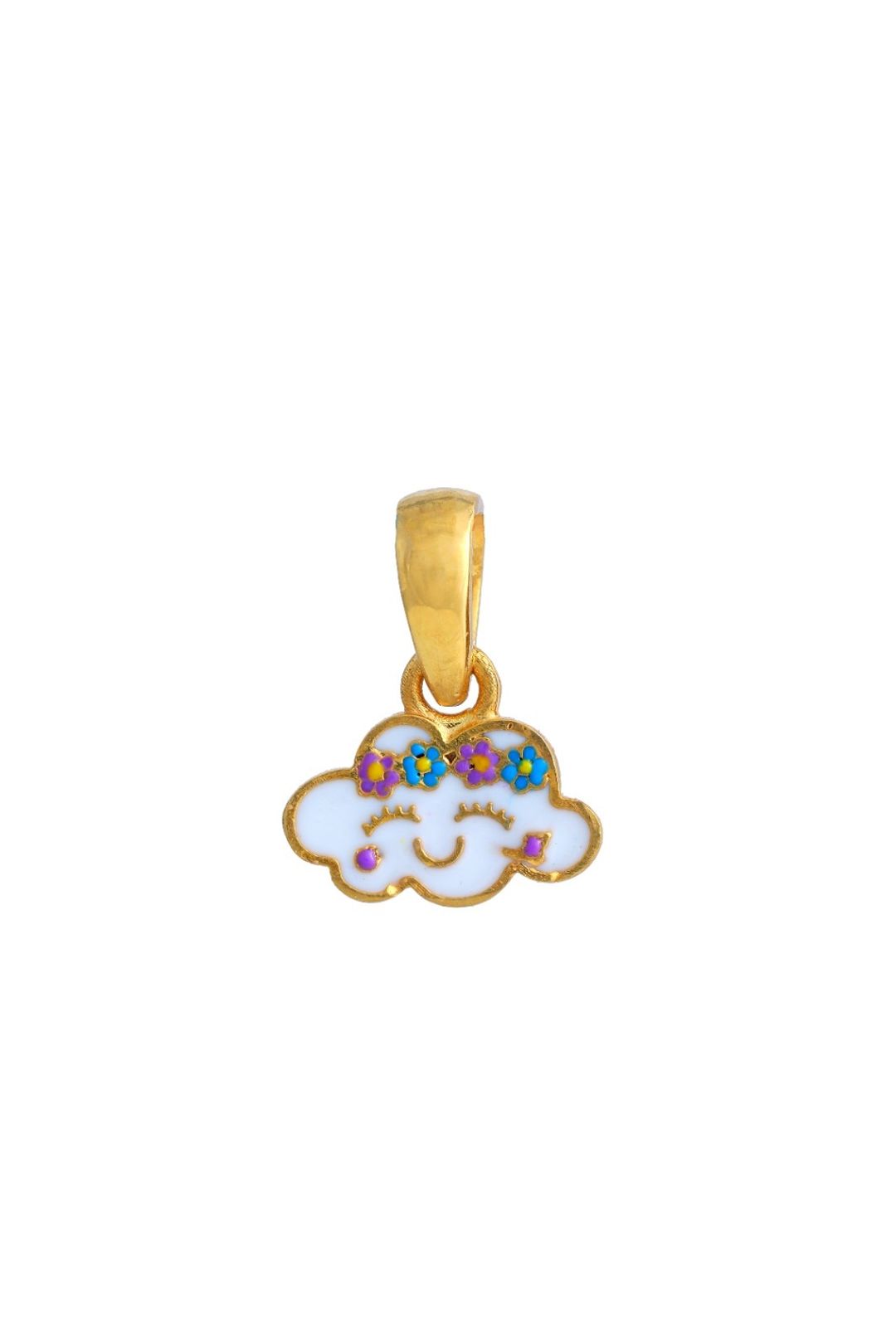 White Cloud Kids Gold Pendant - Arista Jewels
